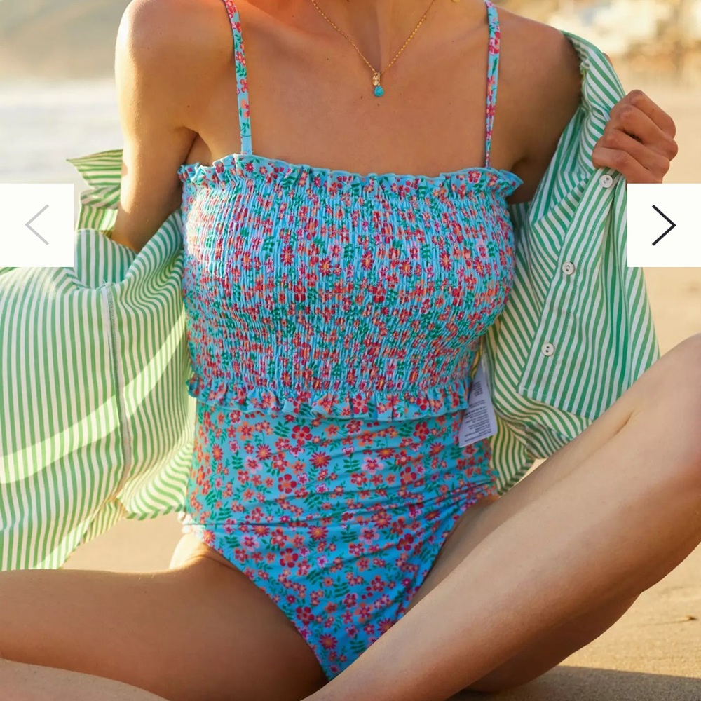 Solid & Striped Vera Smocked One-Piece Swimsuit.